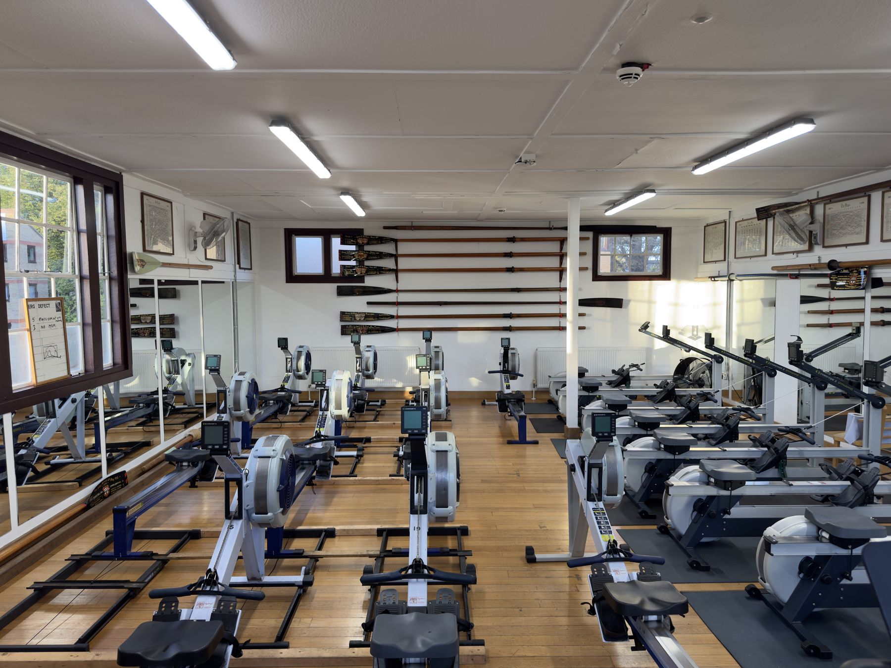 Boathouse interior and coaching