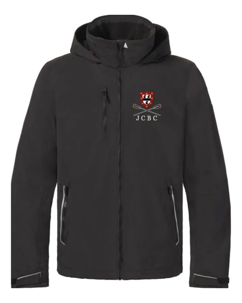 Corsica Jacket in Black, front with the JCBC crest